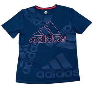 ADIDAS BOYS BLUE AEROREADY SHORT SLEEVE T-SHIRT SIZE XL 18/20